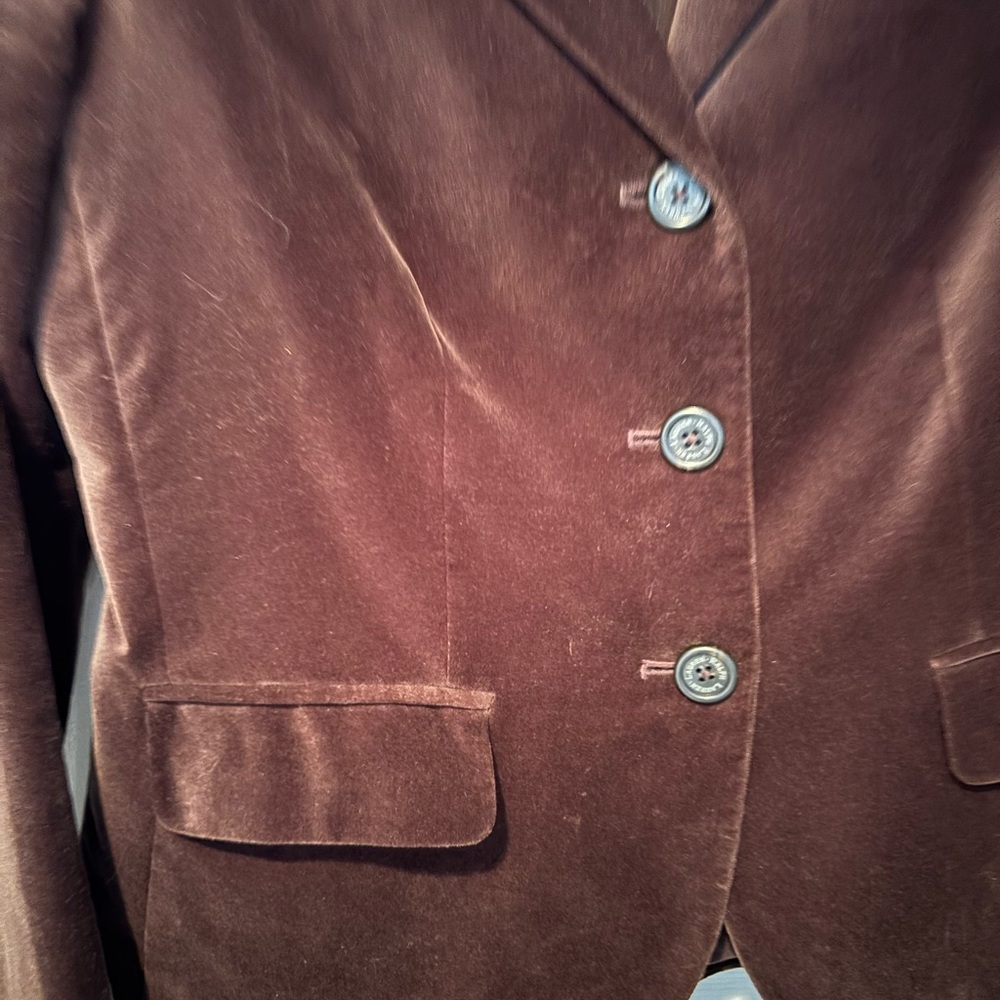 Lauren Ralph Lauren Chocolate Brown Velvet Blazer - Picture 5 of 15
